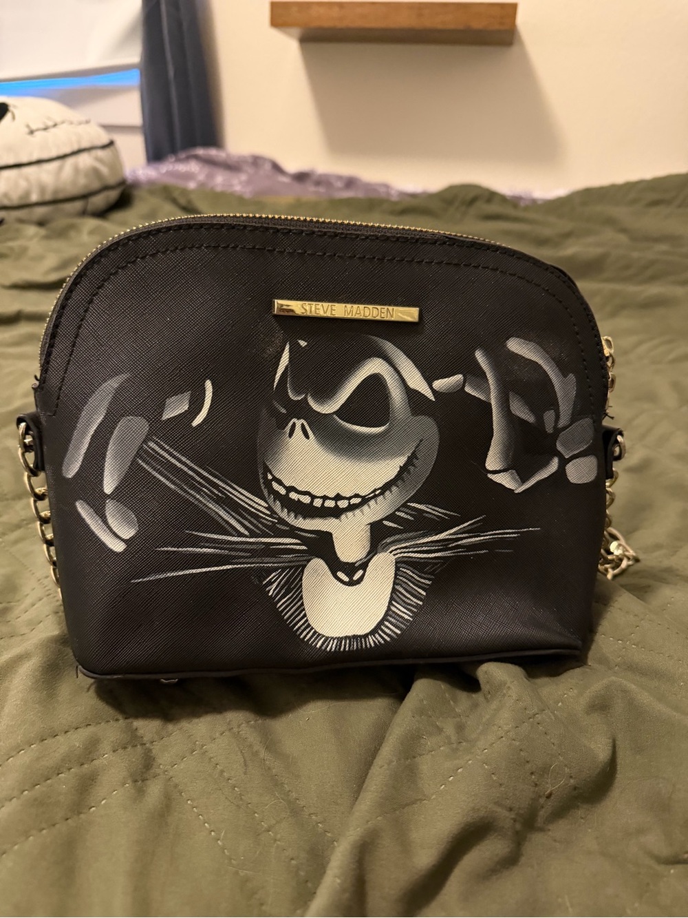 Steve Madden Black Jack Skellington Graphic Crossbody
